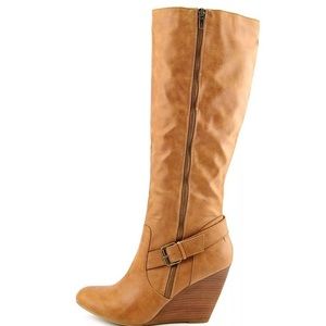 Nine West Tan Wedge Boots
